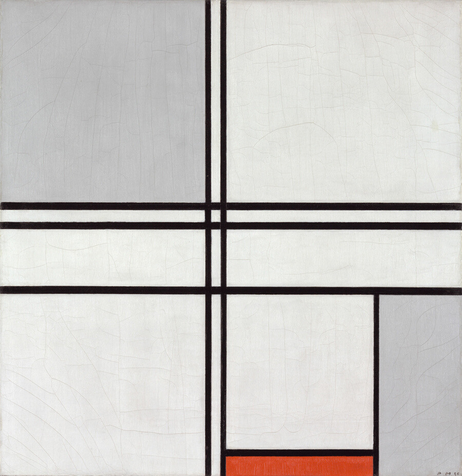 Composition (No. 1) Gray-Red by Piet Mondrian, 1935
